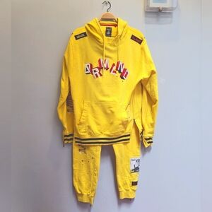 DREAMLAND LOGO HOODIE & SWEATPANTS SET XL YELLOW